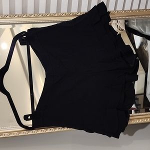Express Black Linen Ruffle Extreme High Waist Shortie XL